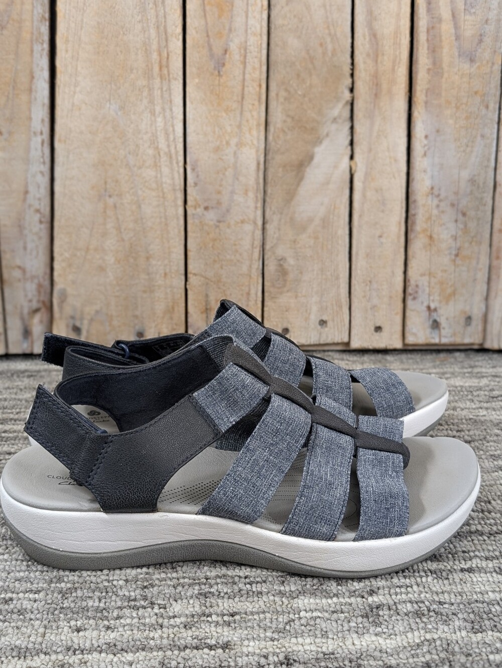 Clarks: Women's Strappy Sandals - Arla Shaylie - Gray - Size 8.5